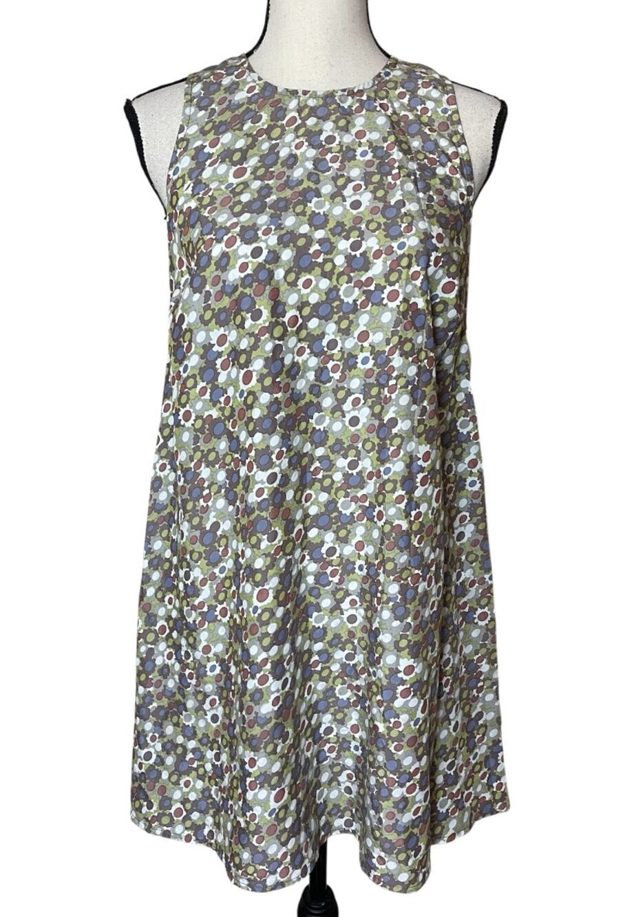 American Apparel Mod Ditsy Floral Trapeze Shift Dress Mini Size S Retro